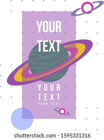 abstract background of geometric shapes with planets