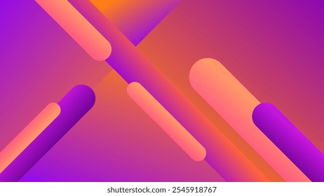 ABSTRAKTER HINTERGRUND MIT GEOMETRISCHEN FORMEN VIOLETT ORANGEFARBENES GEFÄLLE MESH GLATT FLÜSSIG BUNTES DESIGN VEKTORVORLAGE GUT FÜR MODERNE WEBSITE, TAPETE, DECKENDESIGN 