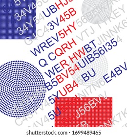 Abstract background of geometric shapes and random lettering