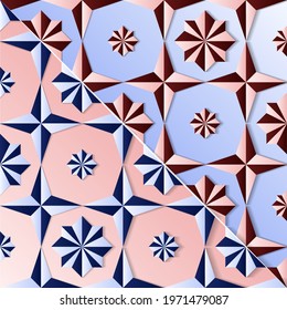 Abstract background. Geometric shapes in red and blue.