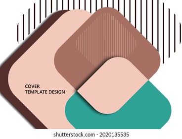 Abstract background with geometric shapes. Rounded squares and stripes. Template for your corporate design. Vector illustration
