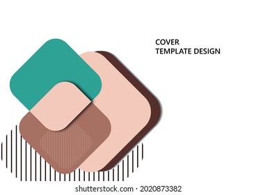 Abstract background with geometric shapes. Rounded squares and stripes. Template for your corporate design. Vector illustration