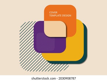 Fondo abstracto con formas geométricas. Cuadros redondeados y rayas. Plantilla para su diseño corporativo. Ilustración del vector