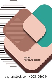 Abstract background with geometric shapes. Rounded squares and stripes. Template for your corporate design. Vector illustration
