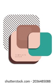 Fondo abstracto con formas geométricas. Cuadros redondeados y rayas. Plantilla para su diseño corporativo. Ilustración del vector