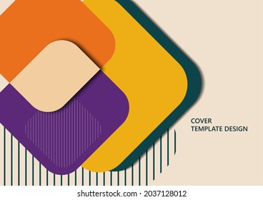Fondo abstracto con formas geométricas. Cuadros redondeados y rayas. Plantilla para su diseño corporativo. Ilustración del vector