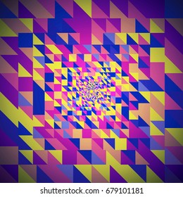 Abstract background of geometric shapes. Smooth zoom.