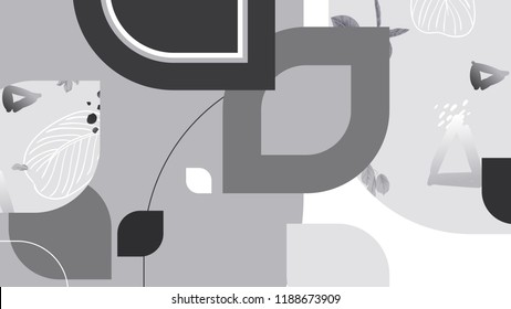 Abstract background, geometric shapes in soft grey tones