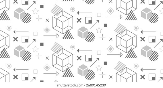 Abstract background of geometric shapes. Squares and lines. Technological art. Vector illustration .