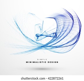 Abstract Background. Geometric Shapes for Techno Design. Vector Wave for Presentation, Annual Reports, Brochures, Leaflets, Posters, Business Cards and Documents Cover Pages Design