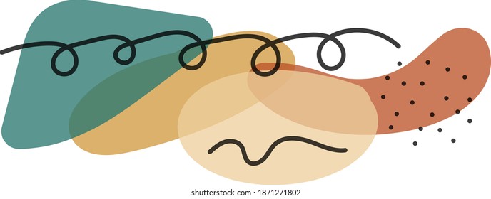 Fondo abstracto con formas geométricas en tonos grises, verdes y marrones. Dibujos de cartón para salvapantallas web, plantilla para diseño de portada o postales de estilo moderno.