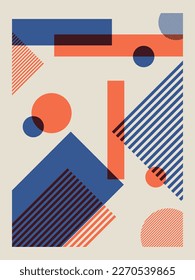 Fondo abstracto con formas geométricas. Banner vector retro en estilo vanguardista.