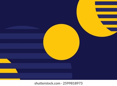 Abstract background with geometric shapes. Vector illustration in blue and yellow colors.