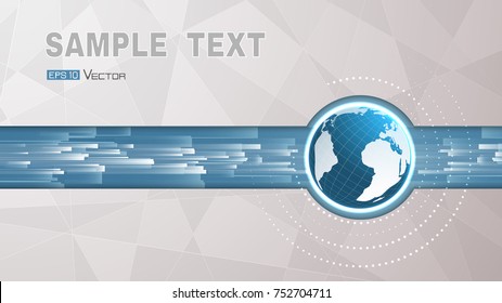 Abstract background with geometric shapes and world globe. Used clipping and opacity masks.