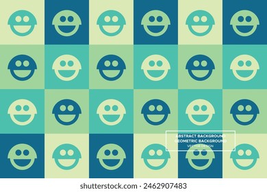 Fondo Abstractas | Fondo Geométrico (Cara Sonriente) - Patrón, Perfil, Folleto, Diseño de Sitio web, Anuncio de Sitio web, Publicidad, Póster, Ropa, Textiles, Diseño de interiores (4 Colores) - DL.2.1