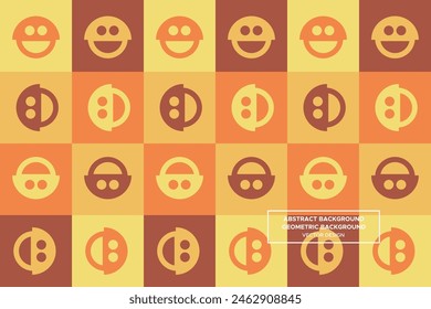 Fondo Abstractas | Fondo Geométrico (Cara Sonriente) - Patrón, Perfil, Folleto, Diseño de Sitio web, Anuncio de Sitio web, Publicidad, Póster, Ropa, Textiles, Diseño de interiores (4 Colores) - DL.2.20
