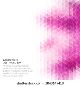 Fondo abstracto con textura geométrica. Tonos rosas claros. Copiar espacio para texto. Ilustración vectorial de material.