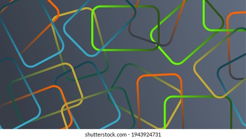 Abstract background of geometric texture. Colourful lines on pastel grey background. Horizontal border. Vector illustration