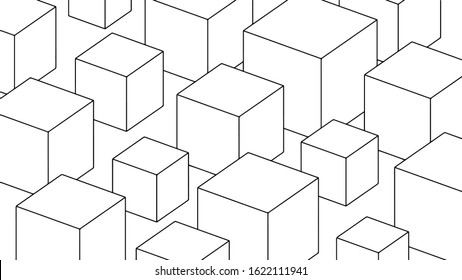 Abstract background, geometric texture design, modern pattern with cubes, vector illustration