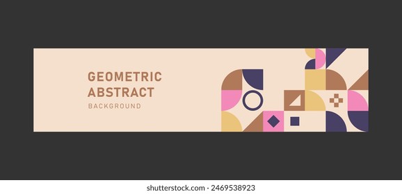 Abstract background with geometric texture horizontal banner template