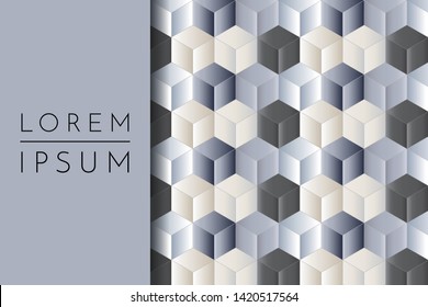 Abstract background with geometric texture  for your design. Geometric Cube Background for poster or banner. Vector illustration.