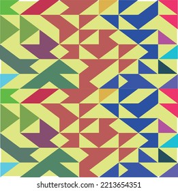 Abstract background of geometric triangle shapes. Vector seamless pattern with colorful punchy pastel colors, Modern geometric abstract background covers,  punchy vector