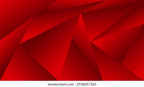 ABSTRACT BACKGROUND WITH GEOMETRIC TRIANGLE SHAPES GRADIENT RED COLOR DESIGN VECTOR TEMPLATE GOOD FOR MODERN WEBSITE, WALLPAPER, COVER DESIGN, LANDING PAGE