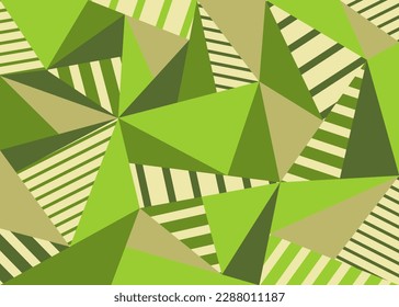Fondo abstracto con triángulo geométrico y patrón de rayas