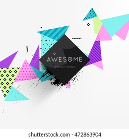Abstract Background. Geometric Triangles Pattern for Business Presentations, Application Cover and Web Site Design. Vector Illustration.