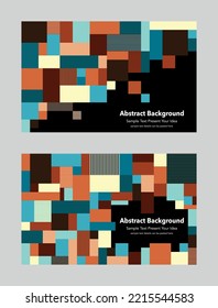 Abstract background geometric vector design, horizontal banner wallpaper backdrop business card posters flyers leaflets brochures magazines concept multicolor squares retro vintage layout templates 