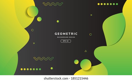 Abstract background with geometric wave colorful shapes Vector. Dynamic abstract composition Vector illustration. Design element for web banners, posters.