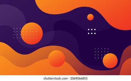 Fondo abstracto con formas geométricas coloridas de ondas Vector. Composición abstracta dinámica Ilustración vectorial. Elemento de diseño para banners web, afiches.