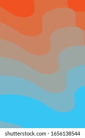 Abstract background, Geometric wave lines color gradient vector, cool simple trends, Blue and Orange minimal backgorund pattern