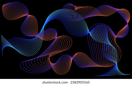 Abstract background with geometric wave lines. Vector illustration of original background.