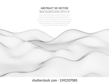 Abstract background with geometric waves. Copy space for text. Stock vector illustration.