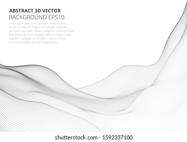 Abstract background with geometric waves. Copy space for text. Stock vector illustration.