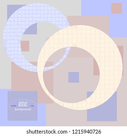 Abstract background with geometrical figures and mosaic elements in light pastel colors. Vector illustration.