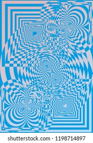 Abstract background of geometrical figures in pink and blue tones