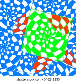 Abstract background of geometrical patterns drawing blue cell