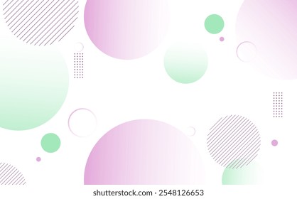 abstract background geometric.colorful.green and pink gradations.shape circle .memphis eps 10