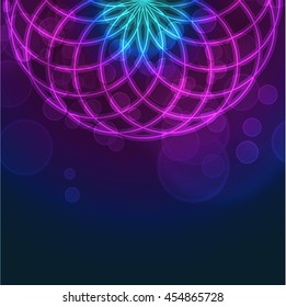 Abstract background with geometry mandala and place for text. Art vector illustration