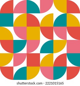 Geometría de fondo abstracta diseño minimalista al estilo Bauhaus. Patrón vectorial con coloridos colores puntiagudos. listo para usar para textiles, tela, envolver y otros.