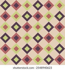 Abstract background geometry minimalistic design in vintage hippie style. Vector seamless pattern with colorful 70s colors. ready to use for textile, cloth, wrap and other.