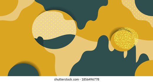 Abstract background geometry surrealism with trending colors Gold, Green. Modern abstract pattern. Colorful geometric background. Vector abstract design web template. Contemporary art poster design.