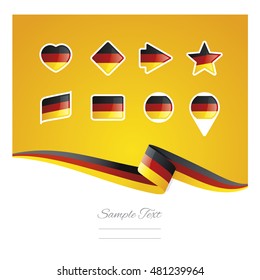 Abstract background Germany flag ribbon icon set vector