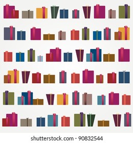 Abstract background with gift boxes. Vector