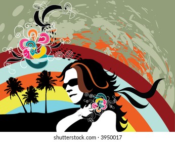 abstract background, girl