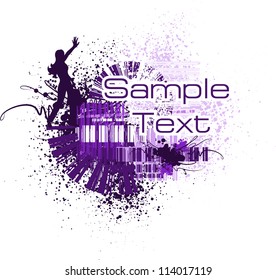 Abstract background with girl (vector)