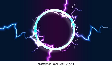 abstract background with a glass ball and lightning. vector