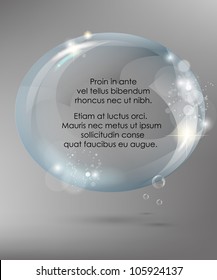 Fondo abstracto con bola de vidrio como burbuja de habla vectorial